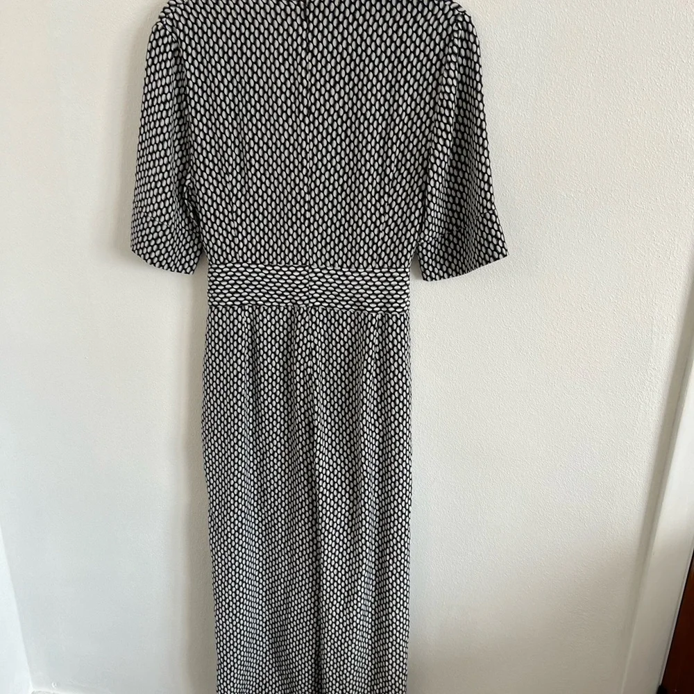 L.K.Bennet London Lorenna Silk Black / White Printed Jumpsuit Size 8